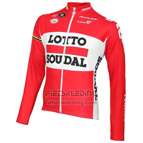 2016 Fietskleding Lotto Soudal Wit en Rood Lange Mouwen en Koersbroek
